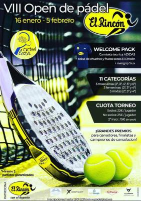 poster del torneo 8ª OPEN DE PÁDEL EL RINCON