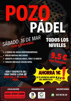 poster del torneo POZO PADEL - BITEPADEL - TODOS LOS NIVELES/2 HORAS