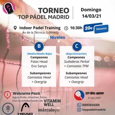 poster del torneo TORNEO TOP PADEL MADRID