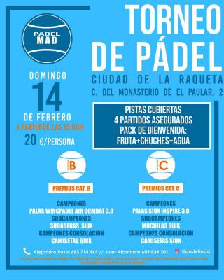 poster del torneo TORNEO DE PADEL