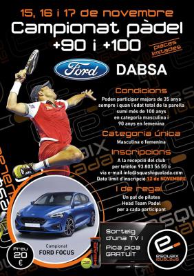 poster torneo CAMPIONAT DE PÀDEL +90 I +100