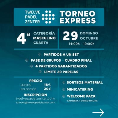 poster torneo TORNEO EXPRESS TWELVE PADEL ZENTER