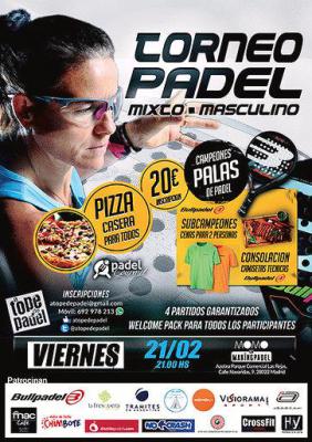 poster del torneo TORNEO DE PADEL MIXTO - MASCULINO