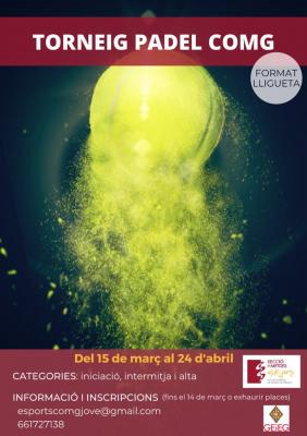 poster del torneo TORNEIG PADEL COMG (FORMAT LLIGUETA)