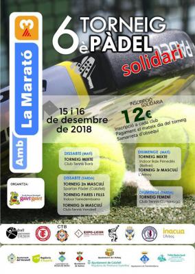 poster del torneo 6è TORNEIG PÀDEL SOLIDARI LA MARATÓ TV3