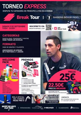 poster del torneo TORNEO 01 CIRCUITO BARBERÀ PADEL INDOOR BY BREAK TOUR (TEMPORADA 2)