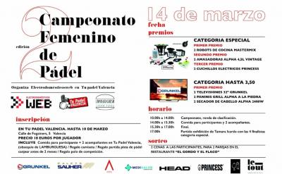 poster del torneo CAMPEONATO FEMENINO DE PADEL