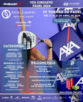 poster del torneo IV TORNEO DE PÁDEL AXA SEGUROS - TORRES & PUERTO