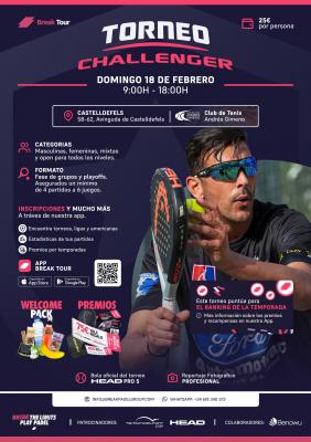 poster del torneo TORNEO CHALLENGER CLUB TENIS ANDRÉS GIMENO BY BREAK TOUR