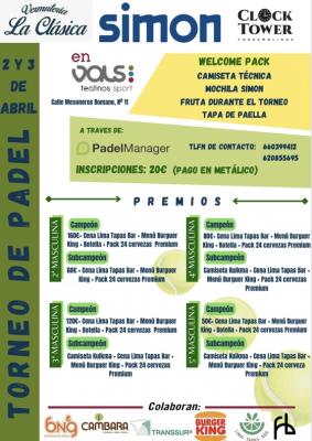 poster del torneo I TORNEO DE PADEL SIMÓN- TRANSSUR