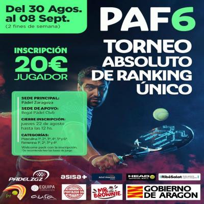 poster torneo TORNEO ABSOLUTO DE RANKING ÚNICO PAF 6