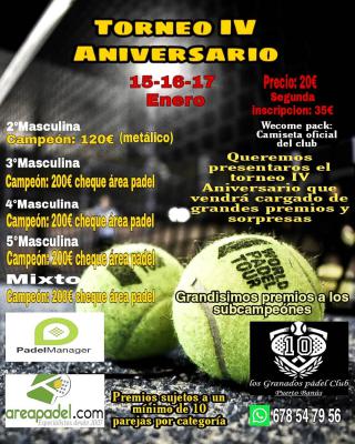 poster del torneo TORNEO IV ANIVERSARIO