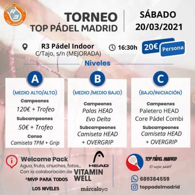 poster del torneo TORNEO TOP PADEL MADRID