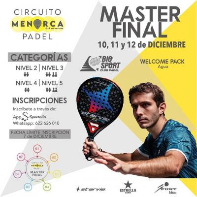 poster del torneo MASTER FINAL CIRCUITO MENORCA PADEL 2021