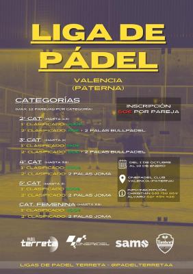 poster del torneo LIGA DE PÁDEL VALENCIA (ONEPADEL) - PADELTERRETA