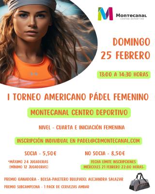 poster torneo I TORNEO AMERICANO PÁDEL FEMENINO