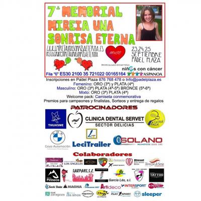 poster del torneo 7º TORNEO MEMORIAL SOLIDARIO DE PÁDEL MIREIA, UNA SONRISA ETERNA