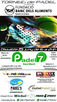 poster del torneo TORNEIG DE PADEL A FAVOR DE FUNDACIÓ BANC DELS ALIMENTS