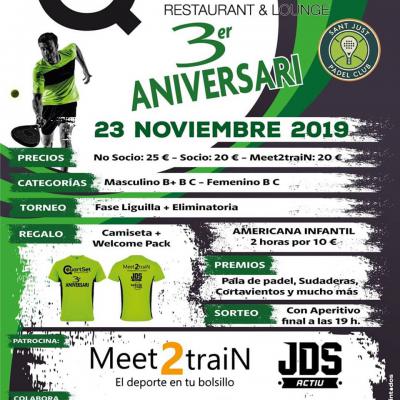 poster del torneo TORNEO 3ER ANIVERSARIO QUART SET RESAURANT