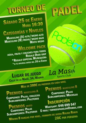 poster del torneo TORNEO EVENTOS PADELON LA MASÓ 