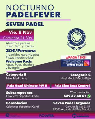 poster del torneo NOCTURNO PADEL FEVER - ABIERTO A PAREJAS MASC, FEM Y MIXTAS