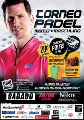 poster del torneo TORNEO DE PADEL MIXTO - MASCULINO