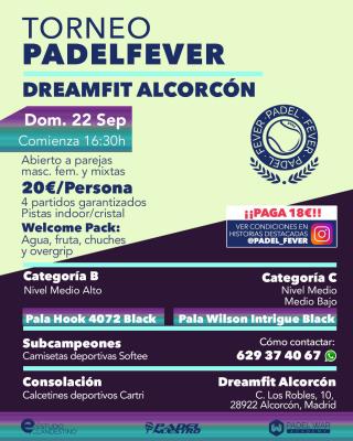 poster del torneo TORNEO PADEL FEVER - ABIERTO A PAREJAS MASC, FEM Y MIXTAS