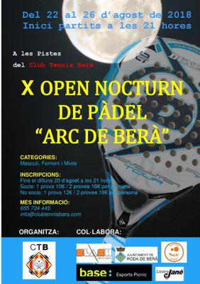 poster del torneo X OPEN NOCTURN 