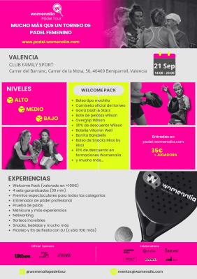 poster del torneo WOMENALIA PADEL TOUR - VALENCIA