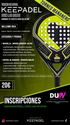 poster torneo MAÑANERO KEEPADEL & DUIN LAS ROZAS