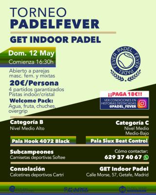 poster del torneo TORNEO PADEL FEVER - ABIERTO A PAREJAS MASC, FEM Y MIXTAS