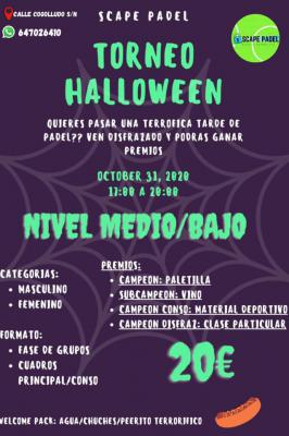 poster del torneo TORNEO HALLOWEEN SCAPE PADEL