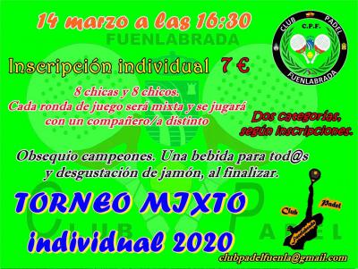 poster del torneo TORNEO MIXTO INDIVIDUAL 2020