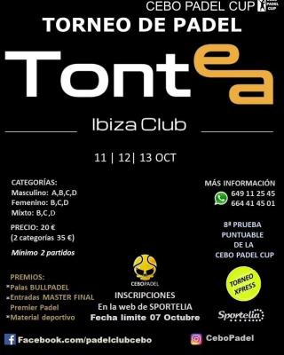 poster torneo TORNEO DE PADEL TONTEA IBIZA CLUB