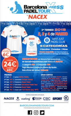 poster del torneo 1º TORNEO BARCELONA PADEL TOUR XPRESS by NACEX