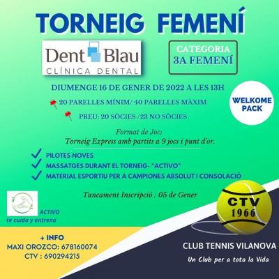 poster del torneo 1ER TORNEIG DE PÀDEL FEMENÍ 2022