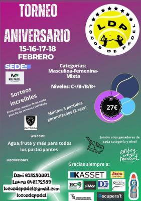 poster del torneo TORNEO ANIVERSARIO LOCOS DE PADEL