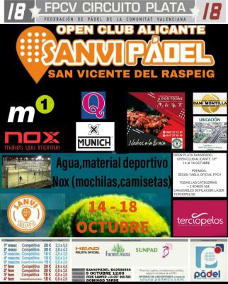 poster del torneo OPEN CLUB ALICANTE SANVI PADEL 