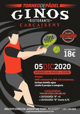 poster del torneo EL TORNEO DE PÁDEL GINOS CARCAIXENT