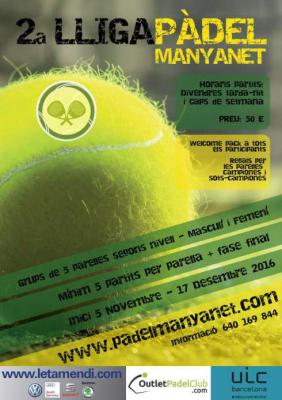 poster torneo 2a LLIGA PÀDEL MANYANET