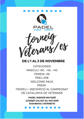 poster del torneo TORNEIG VETERANS