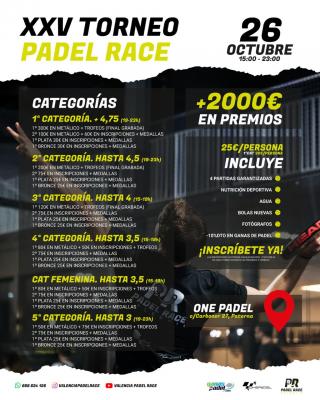 poster del torneo VALENCIA PADEL RACE