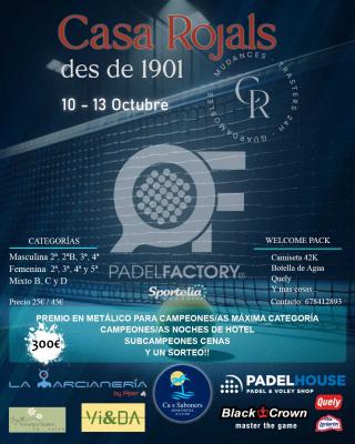 poster torneo TORNEO CASA ROJALS PADEL FACTORY