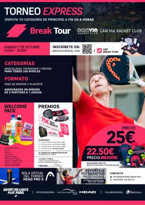 poster del torneo TORNEO 01 CIRCUITO CAN VIA RACKET CLUB BY BREAK TOUR