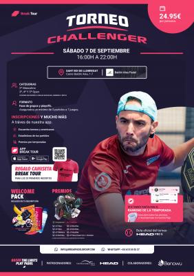 poster del torneo TORNEO CHALLENGER BALDIRI ALEU PADEL BY BREAK TOUR