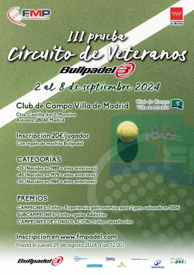 poster del torneo III PRUEBA CIRCUITO VETERANOS BULLPADEL