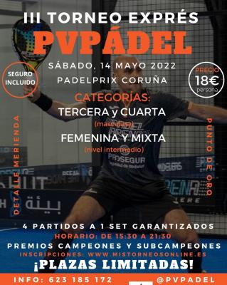 poster del torneo III TORNEO EXPRÉS PVPADEL