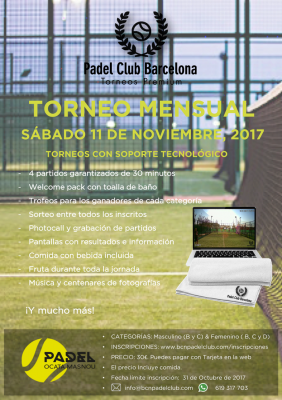 poster del torneo TORNEO MENSUAL