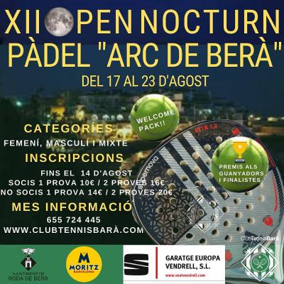 poster del torneo XII OPEN NOCTURN ARC DE BERÀ