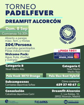 poster del torneo TORNEO PADEL FEVER - ABIERTO A PAREJAS MASC, FEM Y MIXTAS